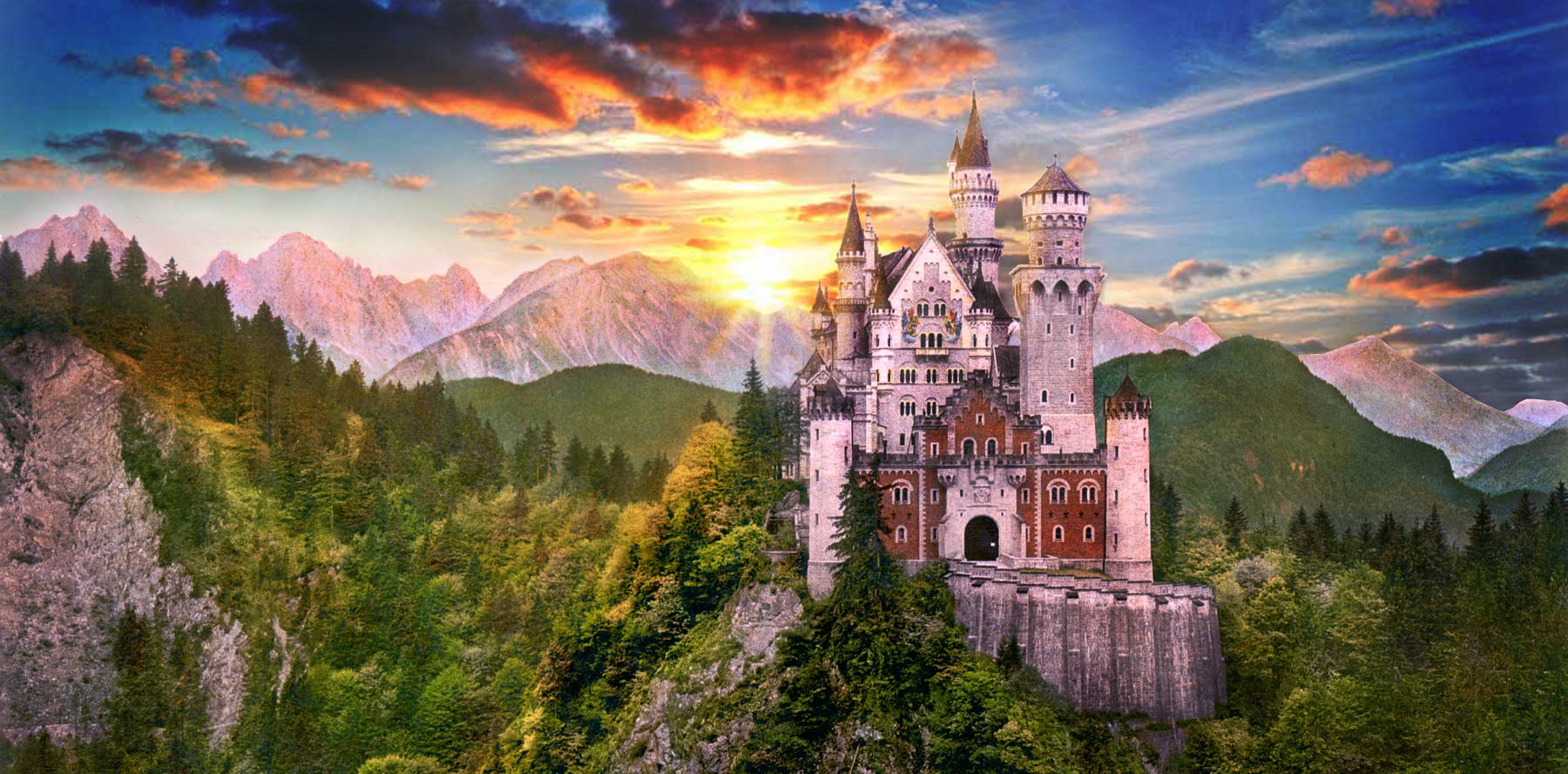 Chateau
          de Louis 2 de Bavi&egrave;re: (Neuschwanstein)