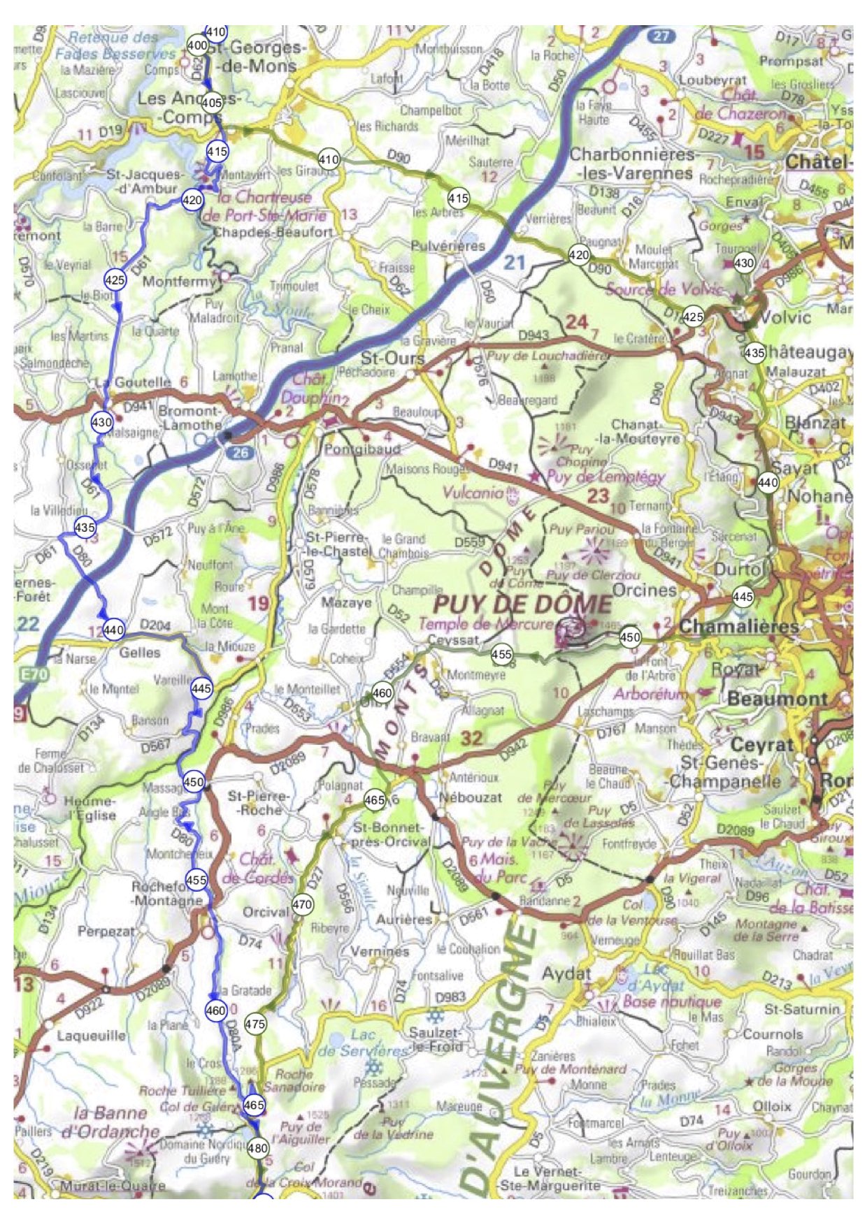 Diverticule par Volvic, Tourno&euml;l et le col de Ceyssat